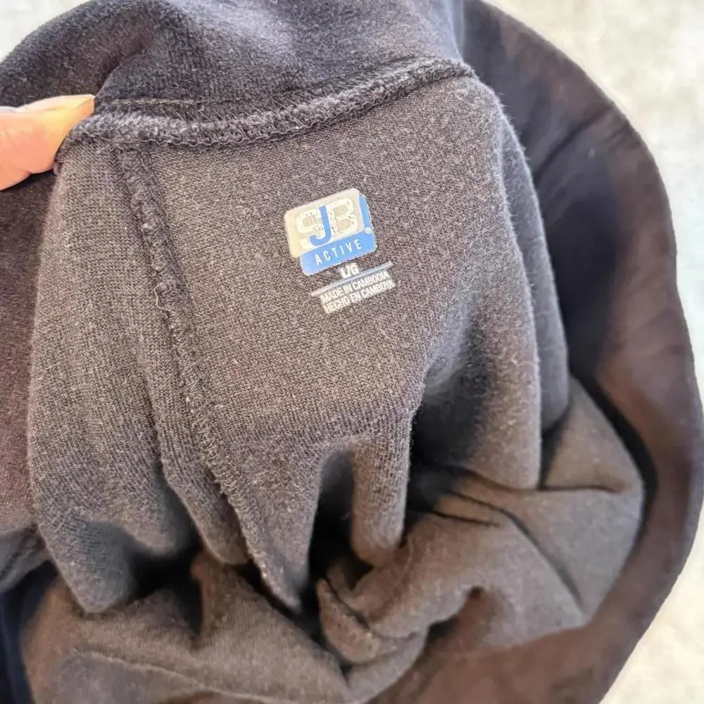 Y2K 2000s Black‎ Velour Velvet SweatPants with Baby Blue Trim